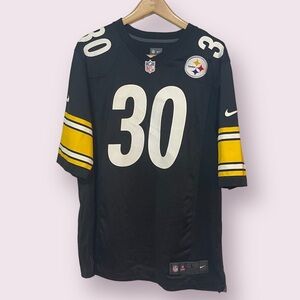 Men's Large Black & Yellow Pittsburgh Steelers James Connor Football Jersey #30